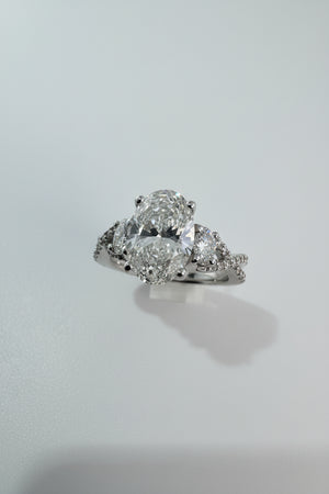 14K White Gold 2.50 CTTW Oval Lab-Grown Diamond Ring
