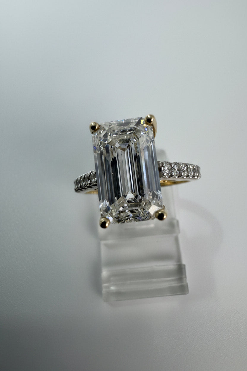14K Yellow Gold 4.50 CTTW Lab-Grown Diamond Ring