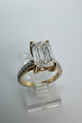 14K Yellow Gold 4.50 CTTW Lab-Grown Diamond Ring