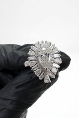 14K White Gold 2.50 CTTW Pear Lab-Grown Diamond Ring