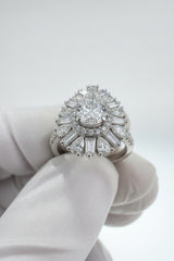 14K White Gold 2.50 CTTW Pear Lab-Grown Diamond Ring