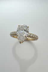 14K White Gold 4.50 CTTW Pear Lab-Grown Diamond Ring