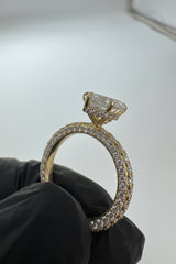 14K White Gold 4.50 CTTW Pear Lab-Grown Diamond Ring