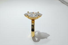 14K Yellow Gold 3.07 CTTW Marquise Lab-Grown Diamond Ring
