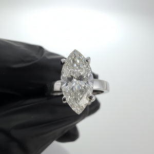 14K White Gold 2.04 CTTW Marquise Lab-Grown Diamond Ring
