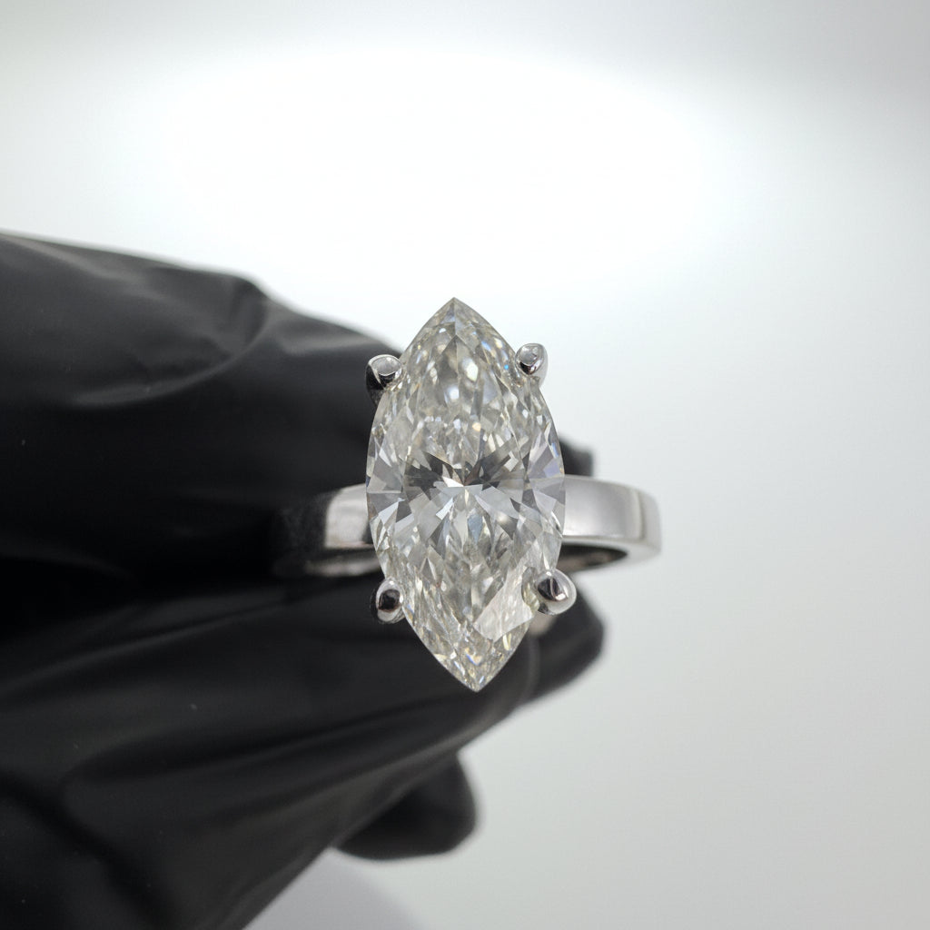 14K White Gold 2.04 CTTW Marquise Lab-Grown Diamond Ring
