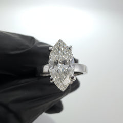 14K White Gold 2.04 CTTW Marquise Lab-Grown Diamond Ring