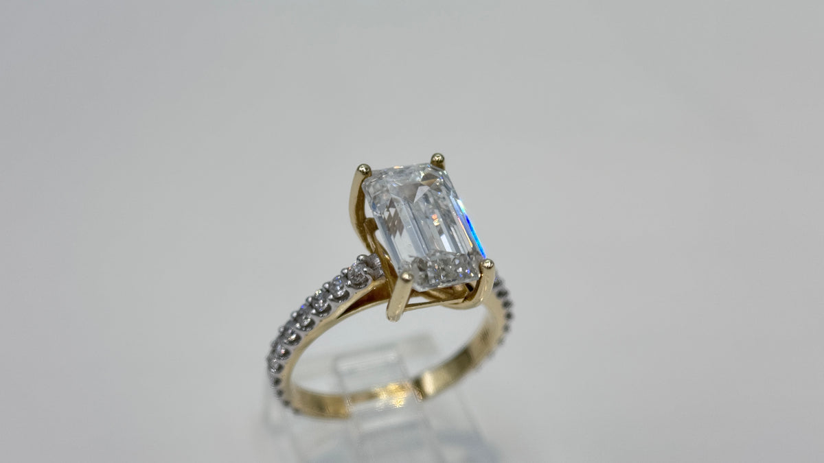 14K Yellow Gold 4.5cttw Lab-Grown Diamond Ring