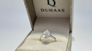 14K White Gold 2.03cttw Pear Lab-Grown Diamond Bezel-Set Solitaire Ring
