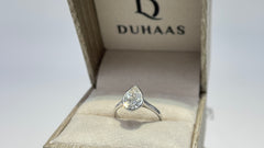 14K White Gold 2.03cttw Pear Lab-Grown Diamond Bezel-Set Solitaire Ring