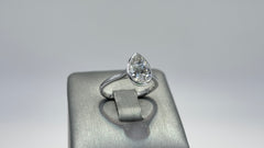 14K White Gold 2.03cttw Pear Lab-Grown Diamond Bezel-Set Solitaire Ring