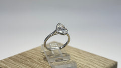 14K White Gold 2.03cttw Pear Lab-Grown Diamond Bezel-Set Solitaire Ring