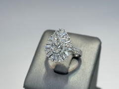 14K White Gold 2.5cttw Pear Lab-Grown Diamond Ring