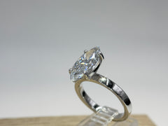 14K White Gold 3.09cttw Marquise Lab-Grown Diamond Solitaire Ring
