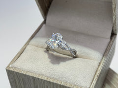 14K White Gold 2.5cttw Oval Lab-Grown Diamond Ring