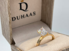 14K Yellow Gold 2.09cttw Radiant Lab-Grown Diamond Solitaire Ring