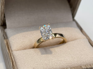 14K Yellow Gold 2.09cttw Radiant Lab-Grown Diamond Solitaire Ring