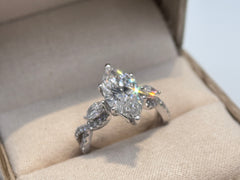 14K White Gold 3.75cttw Marquise Lab-Grown Diamond Ring
