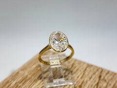 14K Yellow Gold 2.95cttw Oval Lab-Grown Diamond Bezel-Set Solitaire Ring