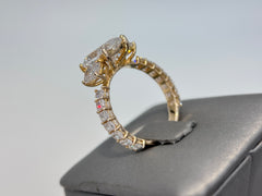 14K Yellow Gold 5cttw Cushion Lab-Grown Diamond Ring