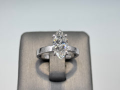14K White Gold 2.04cttw Marquise Lab-Grown Diamond Solitaire Ring