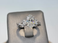 14K White Gold 2.5cttw Oval Lab-Grown Diamond Ring