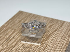 14K White Gold 2.5cttw Oval Lab-Grown Diamond Ring