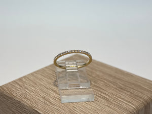 14K Yellow Gold 0.2cttw Lab-Grown Diamond Accent Band Ring