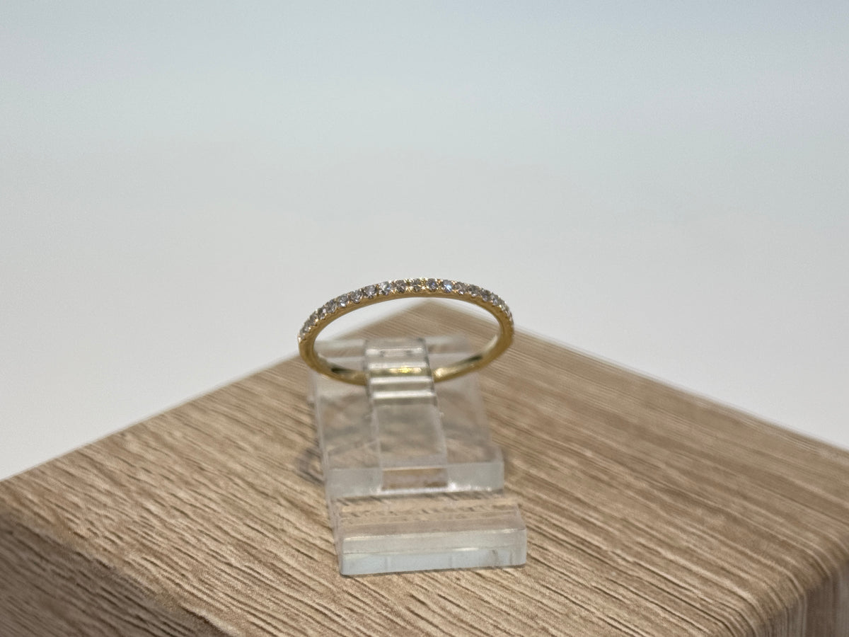 14K Yellow Gold 0.2cttw Lab-Grown Diamond Accent Band Ring