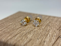 14K Gold 1cttw Lab-Grown Diamond Four-Prong Stud Earrings