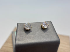 14K Gold 1cttw Lab-Grown Diamond Four-Prong Stud Earrings