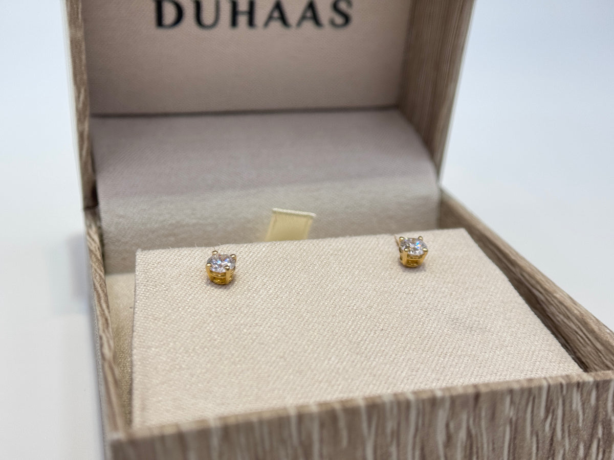 14K Gold 0.5cttw Round Lab-Grown Diamond Four-Prong Stud Earrings