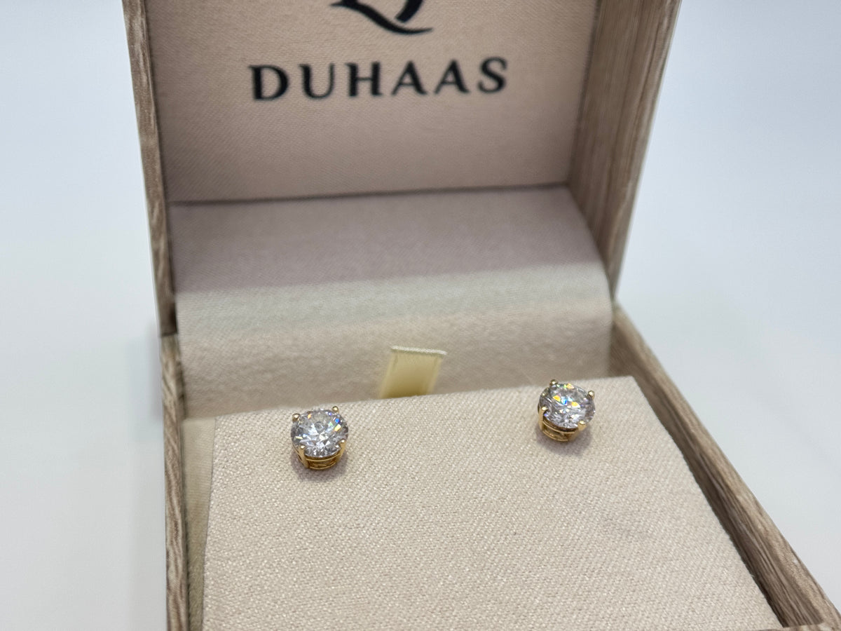 14K Gold 2cttw Lab-Grown Diamond Four-Prong Stud Earrings