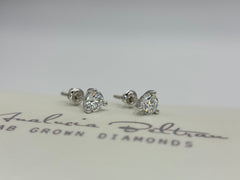 Analucia Beltran Lab Grown Diamond Stud Earrings – 1.00 CTW – Sterling Silver (.925) – Designer Certified