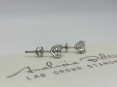 Analucia Beltran Lab Grown Diamond Stud Earrings – 1.00 CTW – Sterling Silver (.925) – Designer Certified