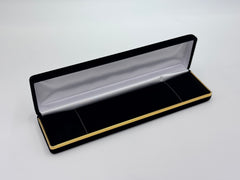 Black Velvet Box Gold Trim Bracelet Jewelry Gift Box – Dozen (SB5 BK)