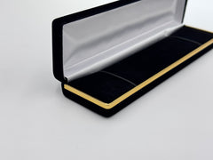 Black Velvet Box Gold Trim Bracelet Jewelry Gift Box – Dozen (SB5 BK)
