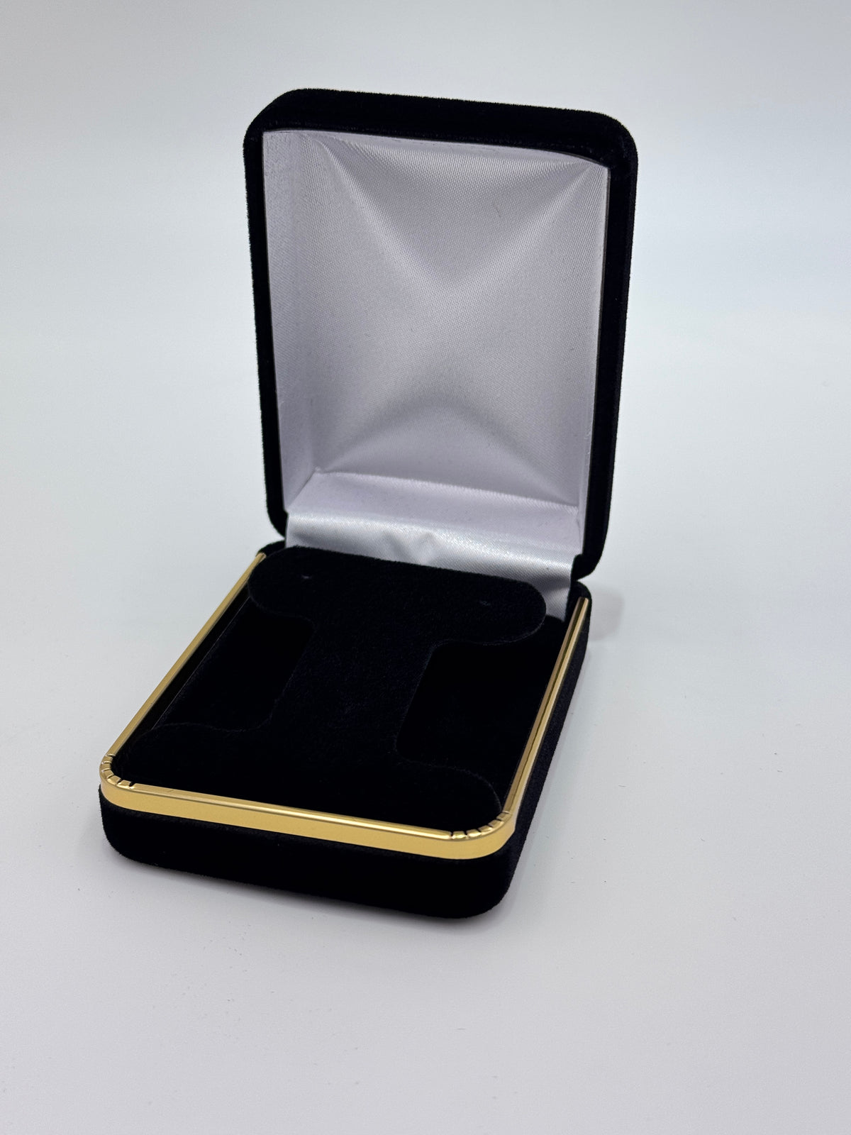 Black Velvet Box Gold Trim T Earring Jewelry Gift Box – Dozen (SE5 BK)
