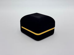 Black Velvet Box Gold Trim Earring Jewelry Gift Box – Dozen (SE3 BK)