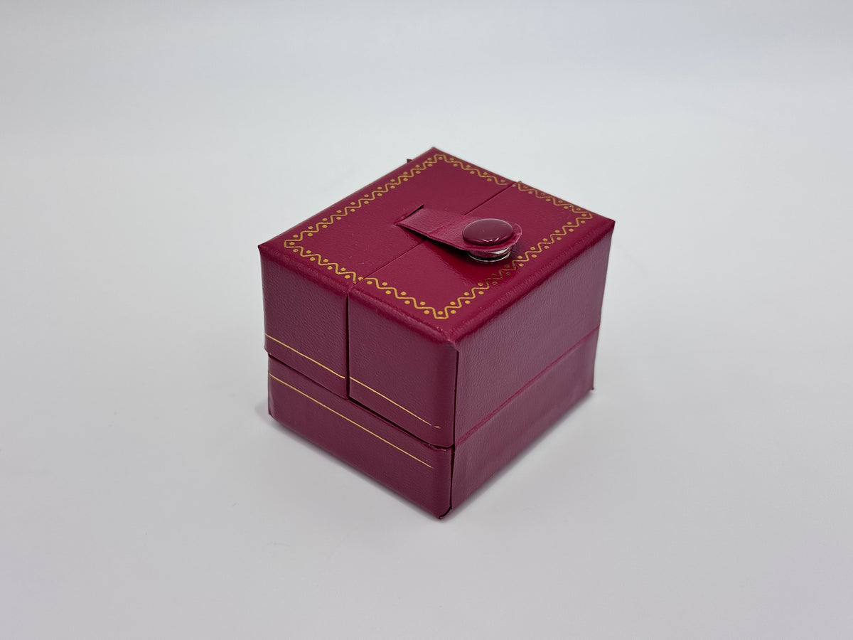 Red Snap Box with Door Double Ring Jewelry Gift Box – Single (BRW)