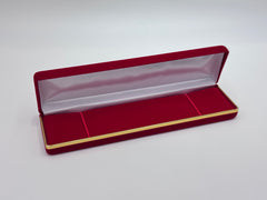 Red Velvet Box Gold Trim Bracelet Jewelry Gift Box – Single (SB5 RD)