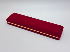 Red Velvet Box Gold Trim Bracelet Jewelry Gift Box – Single (SB5 RD)