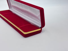 Red Velvet Box Gold Trim Bracelet Jewelry Gift Box – Single (SB5 RD)