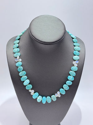 Rarities Sterling Silver Goldclad Faceted Amazonite & Moonstone Toggle Necklace, 21"