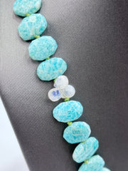 Rarities Sterling Silver Goldclad Faceted Amazonite & Moonstone Toggle Necklace, 21"