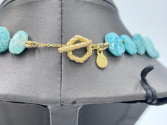 Rarities Sterling Silver Goldclad Faceted Amazonite & Moonstone Toggle Necklace, 21"