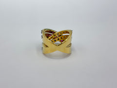 Rarities Sterling Silver Goldclad Multi-gemstone Crossover Ring, Size 7