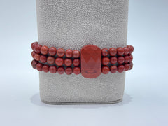 Jay King Red Jasper Triple Strand Stretch Bracelet,