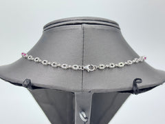 Colleen Lopez Sterling Silver Garnet Station Necklace, 18"