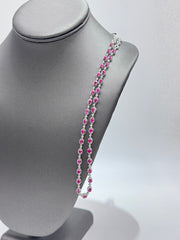 Colleen Lopez Sterling Silver Garnet Station Necklace, 18"